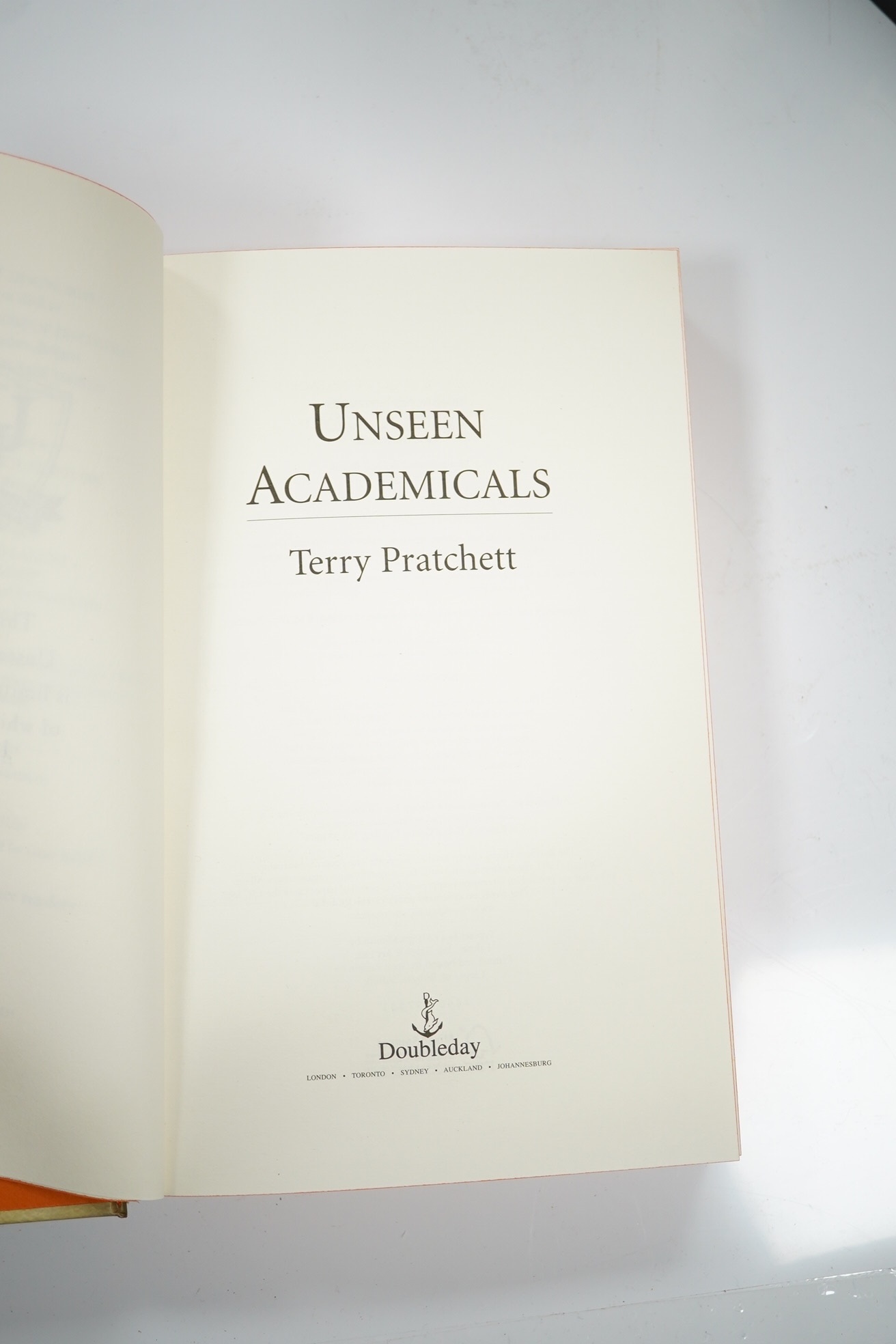 Pratchett, Terry - Unseen Academicals, 1st edition, one of 3000. 2009, with slip case; Gemmell, David - Lord of the Silver Bow, signed, unopened , shrink wrapped, 2005, in slip case; Niffenegger, Audrey - Her Fearful Sym